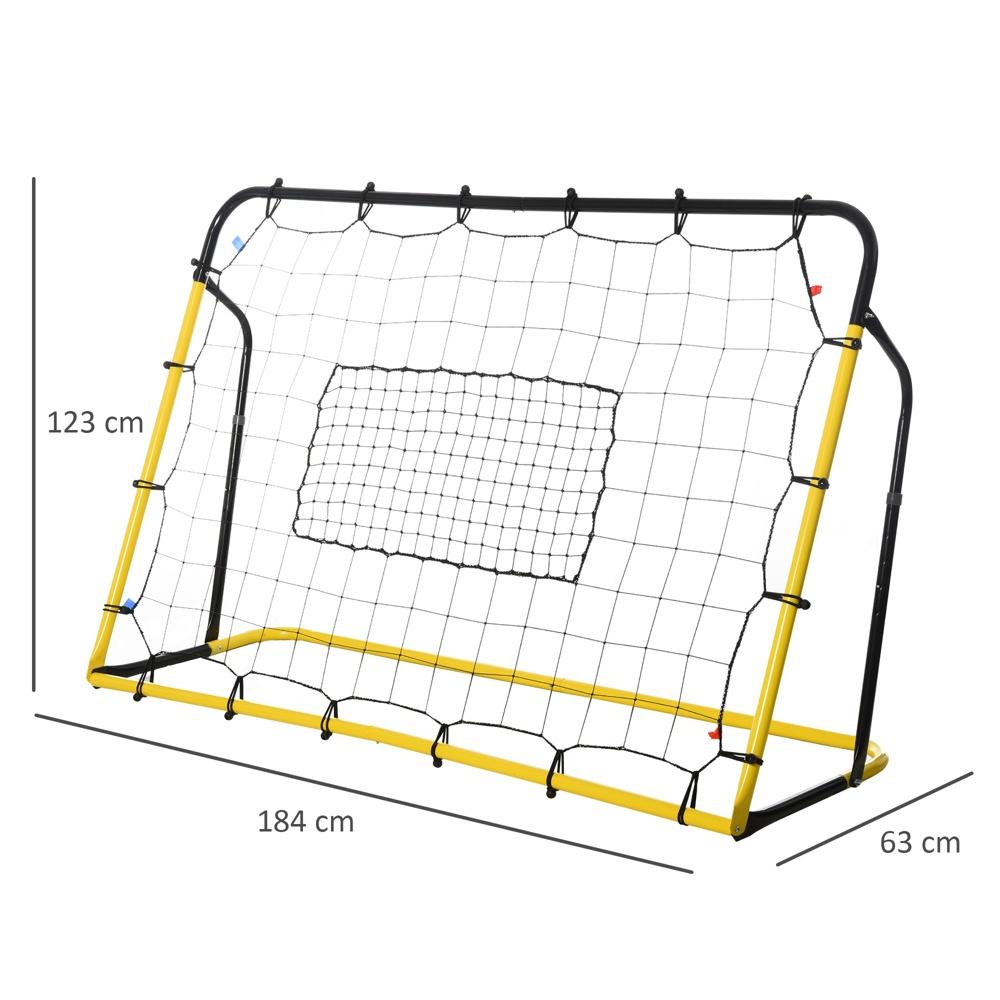 Justerbart Fotboll Basket Baseball Rebounder mål, Gul Svart