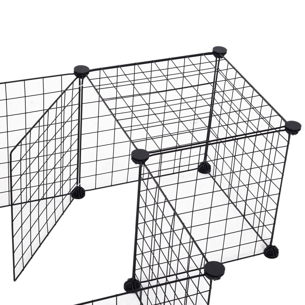 Black Metal Outdoor Animal Inclosure – Expanderbar lekhage för små husdjur