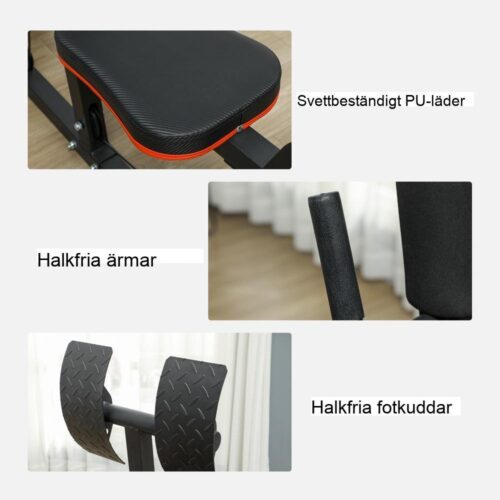 Kraftig kraftstation med Lat Pull-Down och Benpress för Home Gym – Svart