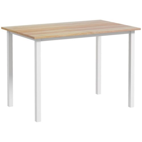 Utdragbart matbord för 6, stål och brunt, utrymmesbesparande design 110-160 cm