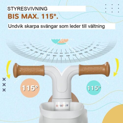 Justerbar balanscykel för småbarn, grön och vit