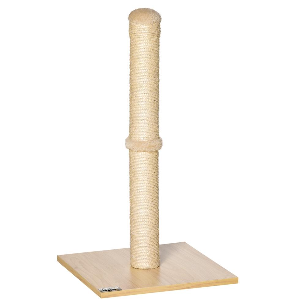 Sisal Cat Skrapstolpe Beige Ek 60cm Stall med Spånskiva Kula