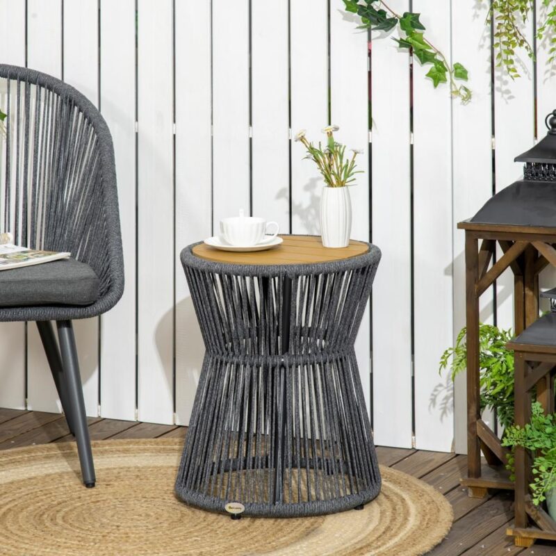 Modernt Boho Rattan Bistrobord med justerbara fötter