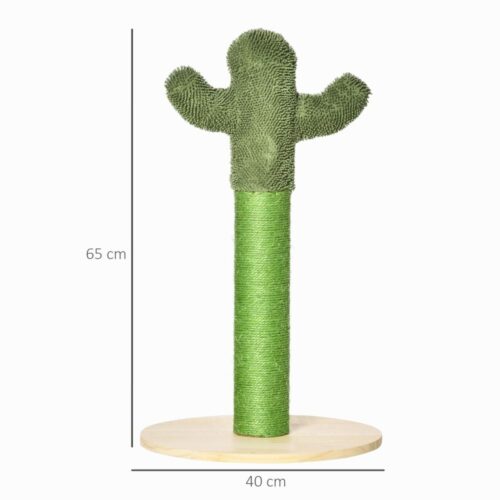 Kaktusskrapstolpe för katter – 65 cm sisal och tall, grön