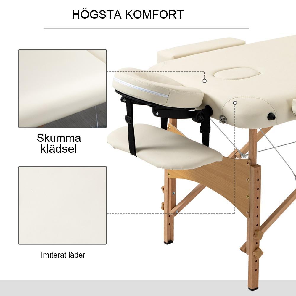 Höjdjusterbart massagebord – Bärbar hopfällbar spasoffa med nackstöd