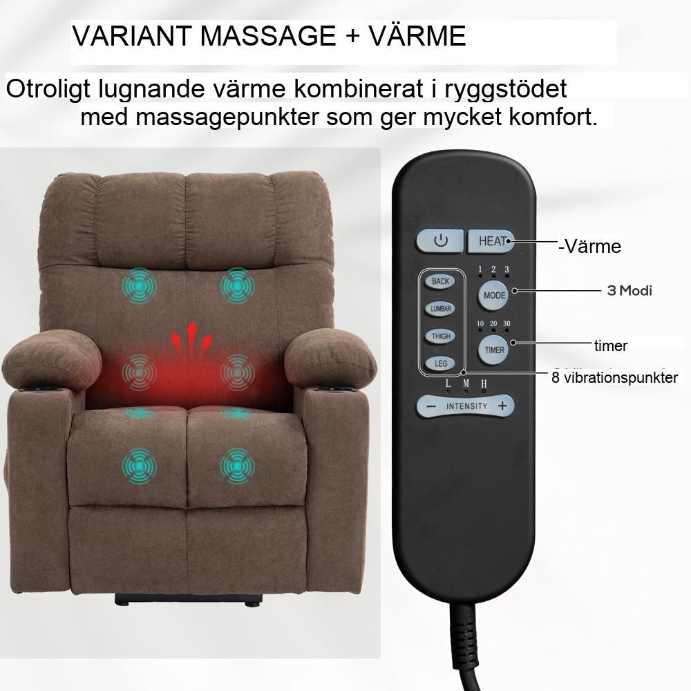 Ellift TV Fåtölj med massage och värme