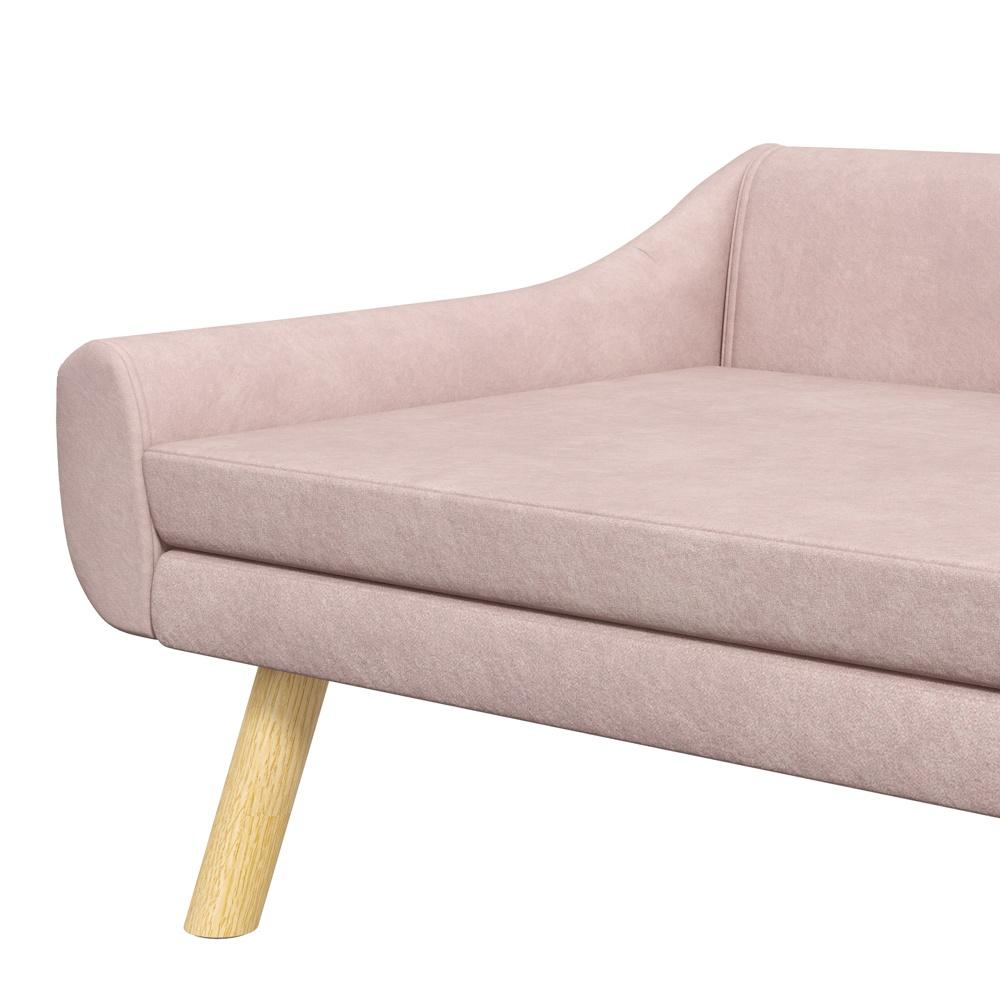 Pink Velvet Dog Sofa – Snygg och bekväm soffa för medelstora hundar