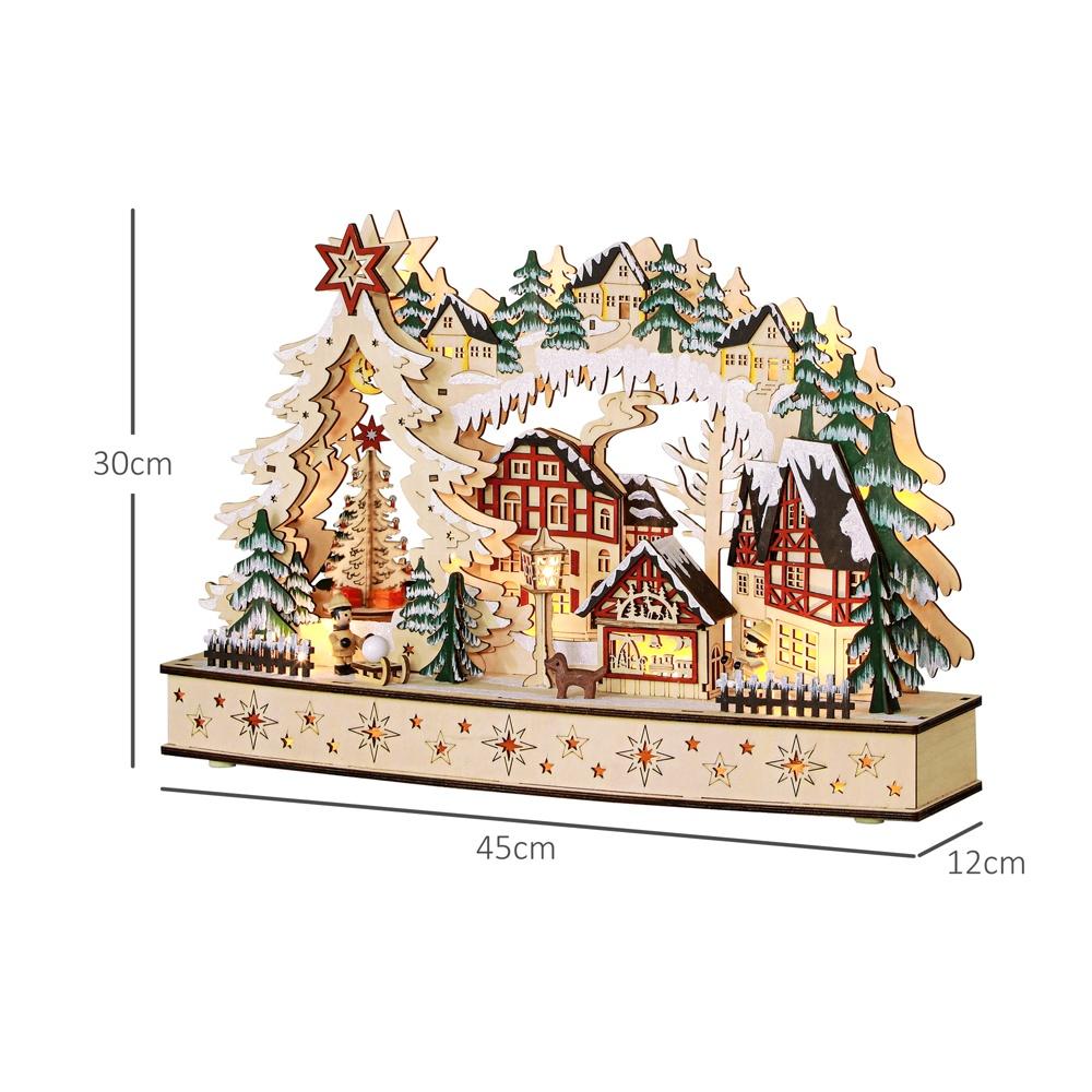 LED-upplyst Winter Wonderland Christmas Village-dekor