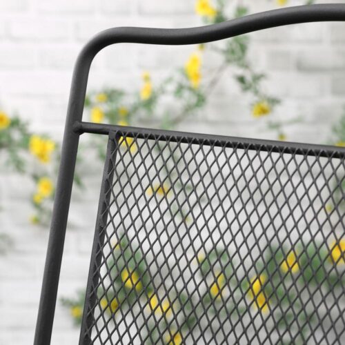 Black Metal Garden Bistro Set för 2 – Fällbart uteplatsbord och stolar