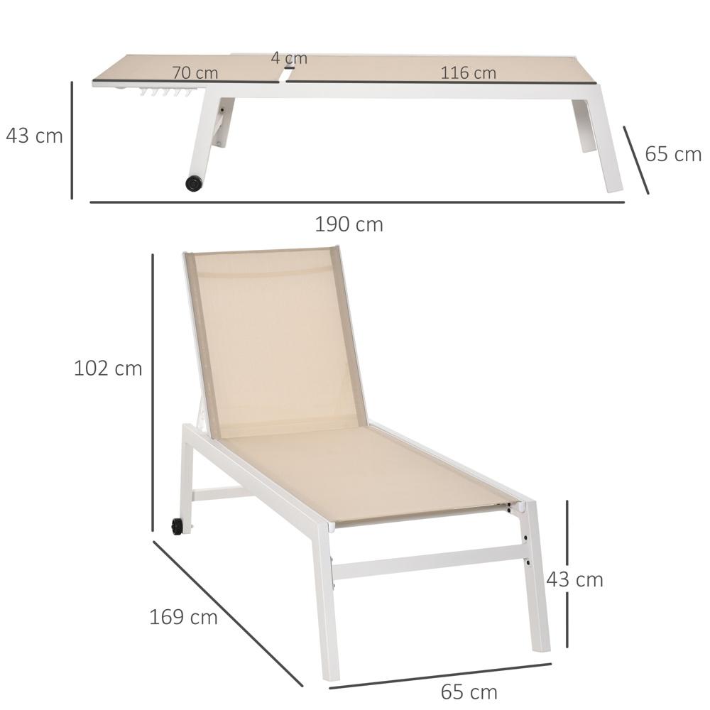 Justerbar trädgårdsstol i aluminium Cream White – hållbar och bekväm