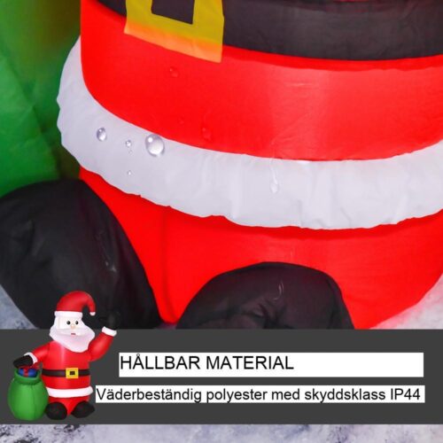 Uppblåsbar jultomte med LED-ljus – 120cm Trädgårdsdekoration