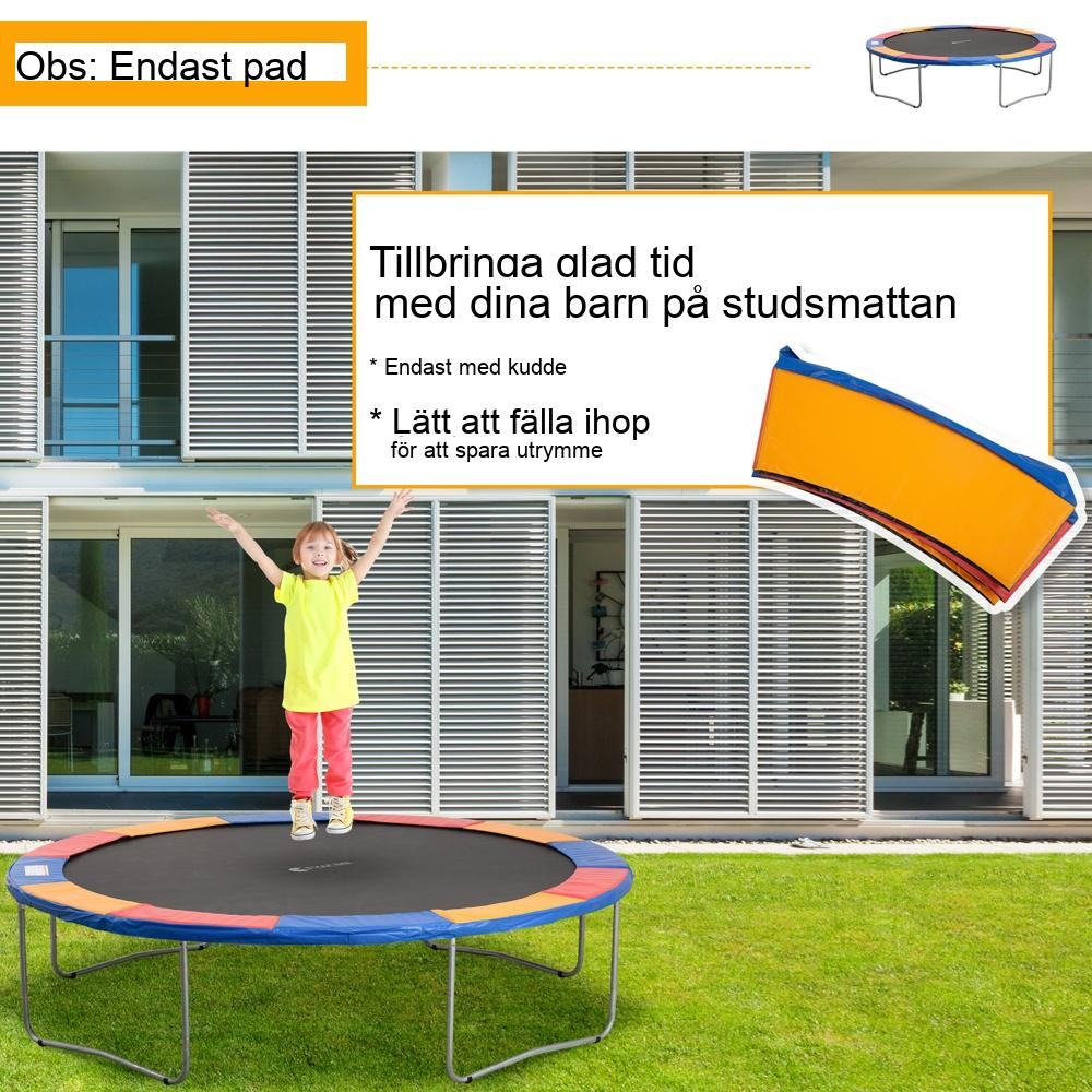 Trampolin Säkerhetskantskydd och nät 8ft-15ft Diameter färgglad skyddsuppsättning