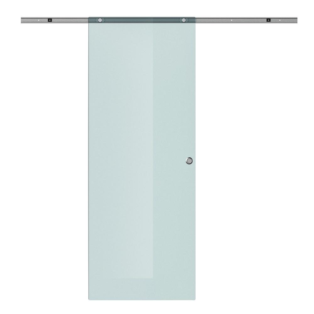 Modern skjutdörr i glas | Rumsavdelare | Frostat glas | 8 mm tjock | Väggfäste | 775/900/1025×2050 mm