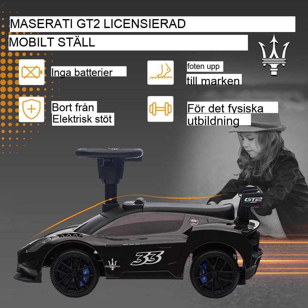 Maserati GT2 licensierad åkbil med musik, horn och förvaring för barn i åldern 18-60 månader