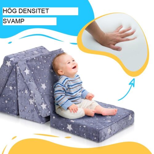 Glowing Kids Play Soffa Set – Transformerande soffa, trappor och hinderbana