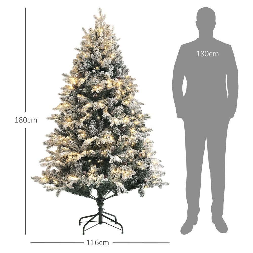 793-Tips konstsnöjulgran med LED-ljus – 180cm