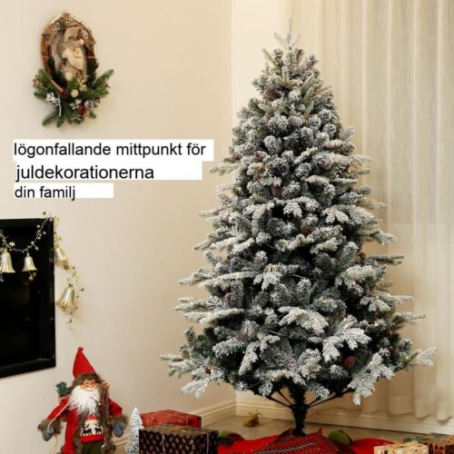 793-Tips konstsnöjulgran med LED-ljus – 180cm