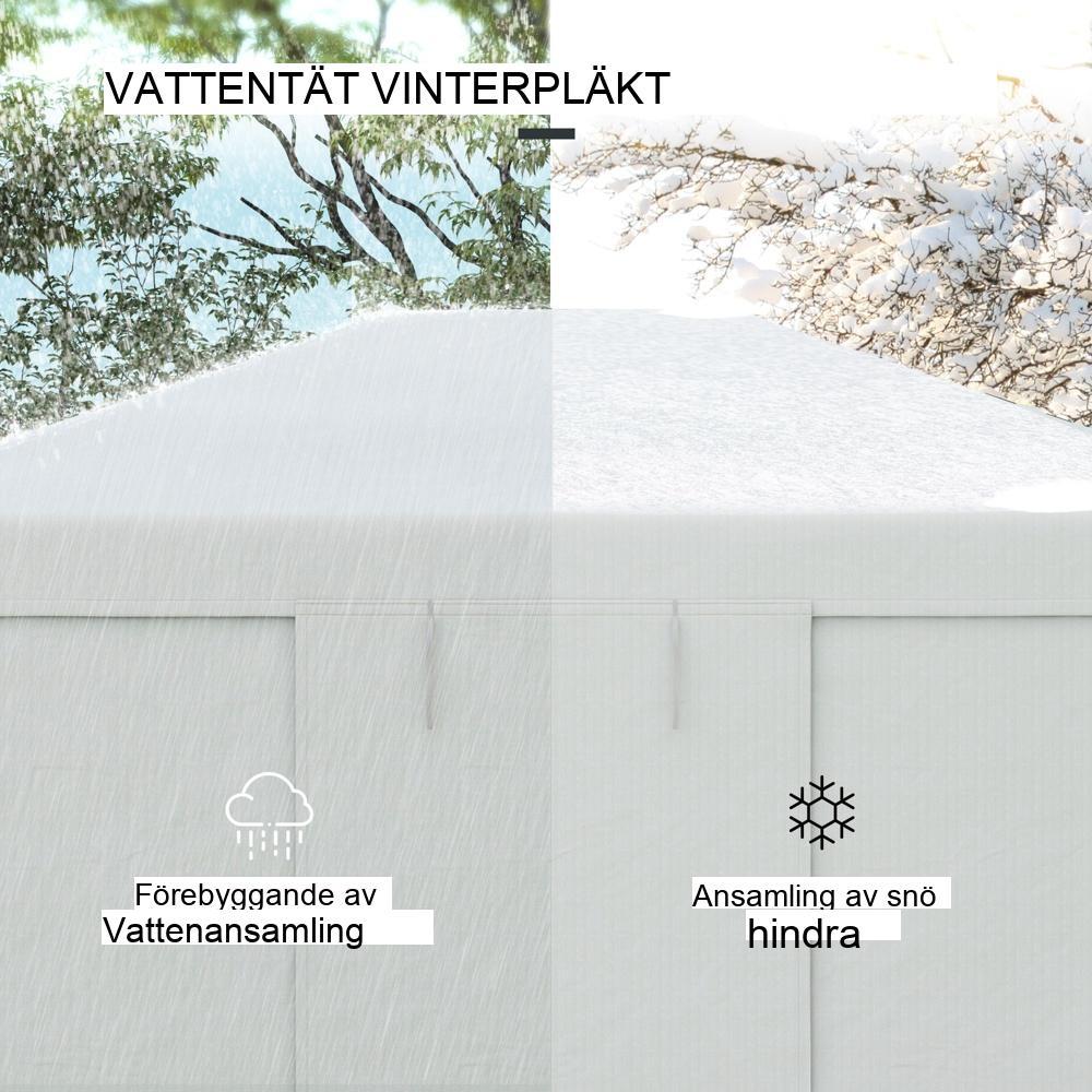 Vattentät Gazebo Taktäckningsset med sidoväggar, vit, 3×3,6m