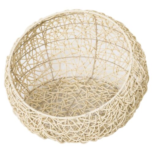 Snygg Rotting Cat Cave Bed med Dyna, Beige, Ø56cm