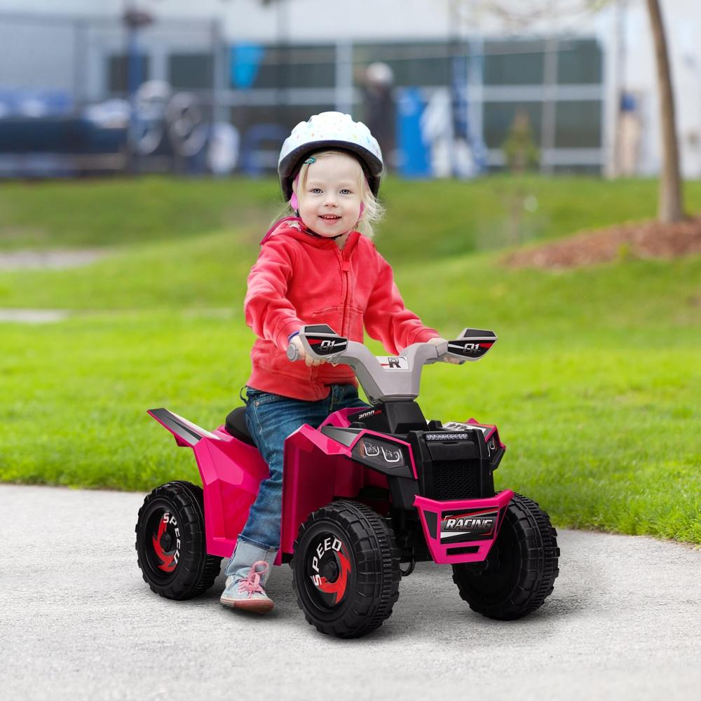 Pink Electric Kids Quad, Fram/Back, Säker 2,5 kmh hastighet för åldrarna 1-3