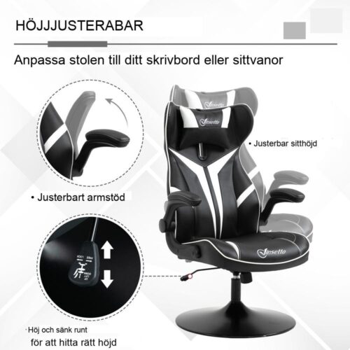 Ergonomisk spelstol med gungfunktion och justerbar höjd