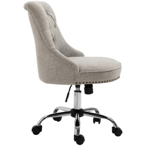 Ergonomisk snurrstol | Höjdjusterbar, retro linnedesign | Upp till 150 kg