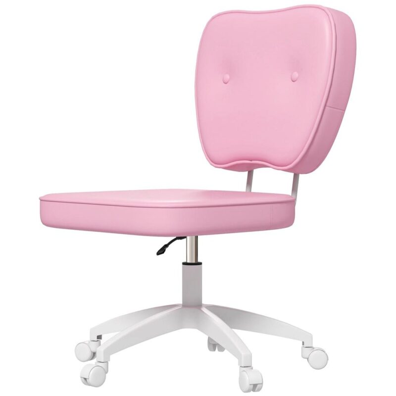 Pink Kids Swivel Chair, höjdjusterbar, upp till 120 kg kapacitet