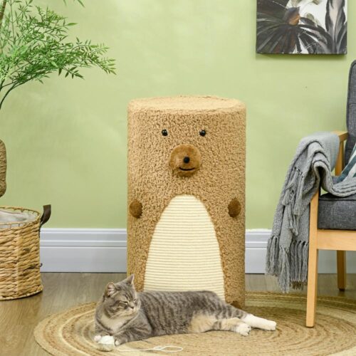 Brown Bear Cat Scratching Post med 2 grottor och Sisal yta