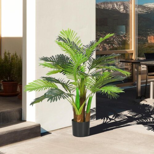 Realistiskt 100 cm konstgjord palm, 27 grenar, dekoration inomhus/utomhus