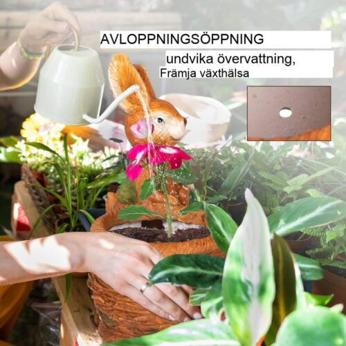 Söt kaninflätad korg Blomkruka Örtkruka med dräneringshål