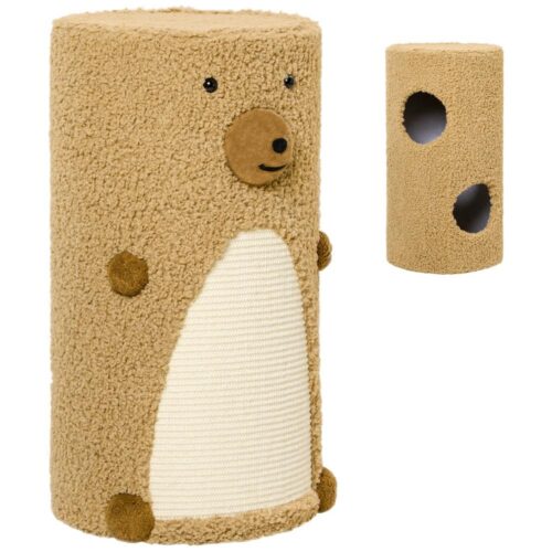 Brown Bear Cat Scratching Post med 2 grottor och Sisal yta