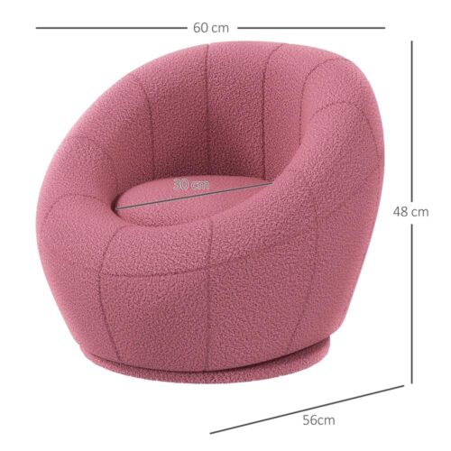 Rosa Rotating Plush Lounge Chair, Barnfåtölj – Roterande, bekväm och hållbar