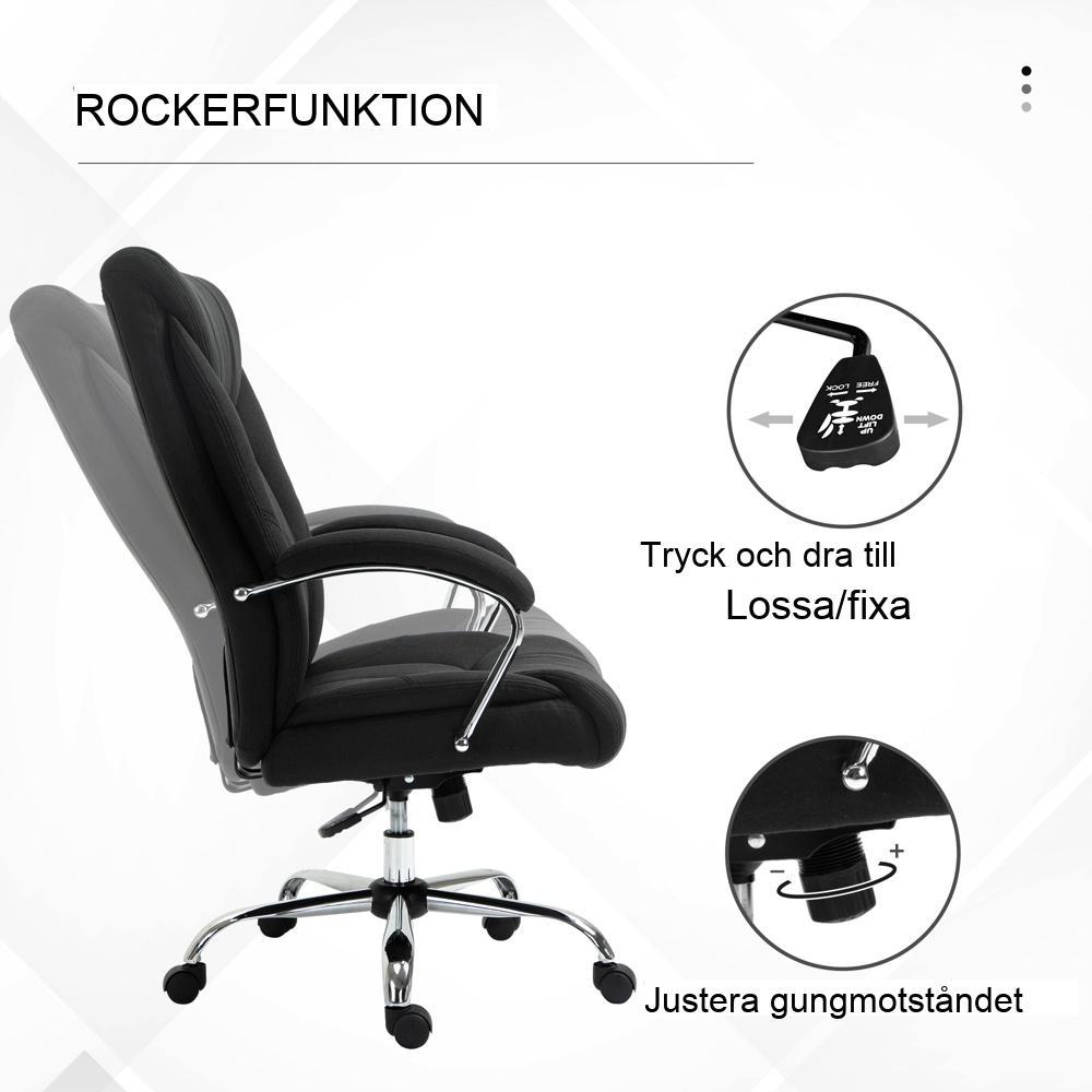 Ergonomisk kontorsstol med gungfunktion och justerbart nackstöd