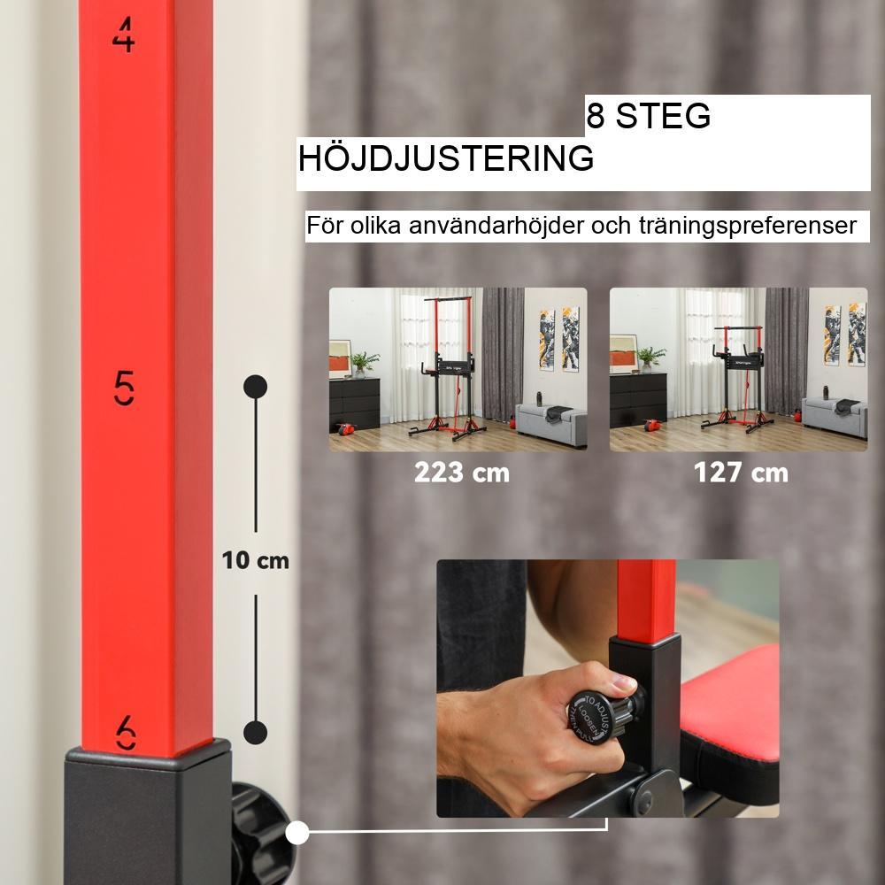 Justerbar höjd Power Tower Pull-Up Bar Home Gym Training Station