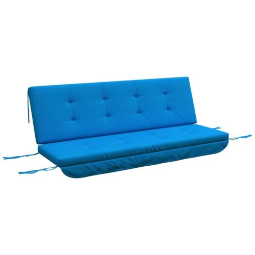 Blue Hollywood Swing Cushion Set, vattentät och bekväm för uteservering 170cm