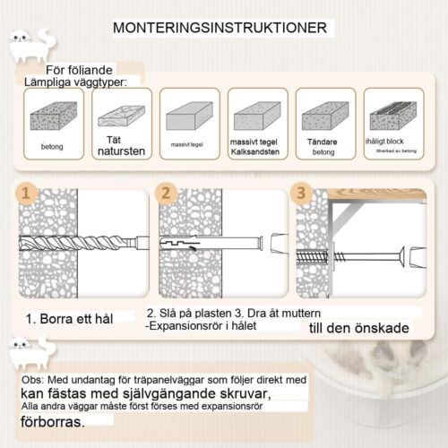 Vit väggmonterad kattsäng – böjd design med plyschöverdrag