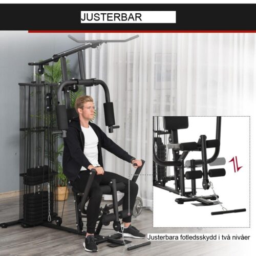 Gym Power Station Multigym med vikter, Lat Pulldown och Leg Curl