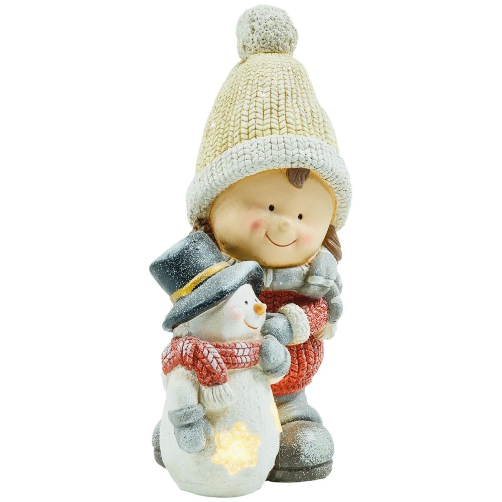 Bedårande LED Gnome Snowman Figur, 45,5 cm juldekoration för inomhus/utomhusbruk