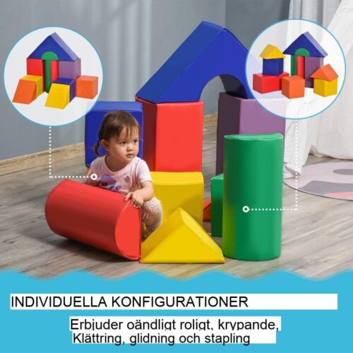 Soft Play Blocks Set – 11 delar byggstenar för barn i åldrarna 1-3