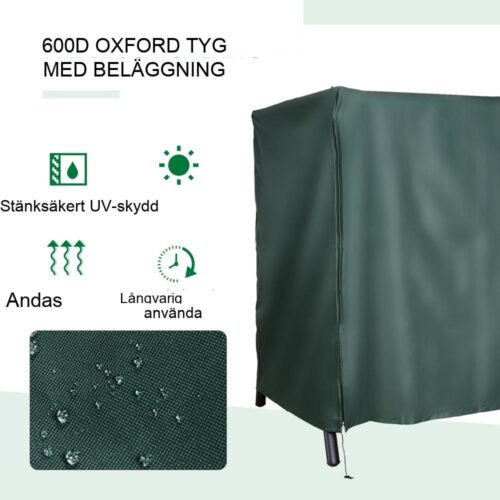 Vattentät Oxford Garden Swing Cover, UV-skydd, Stor Storlek 205x124x164cm