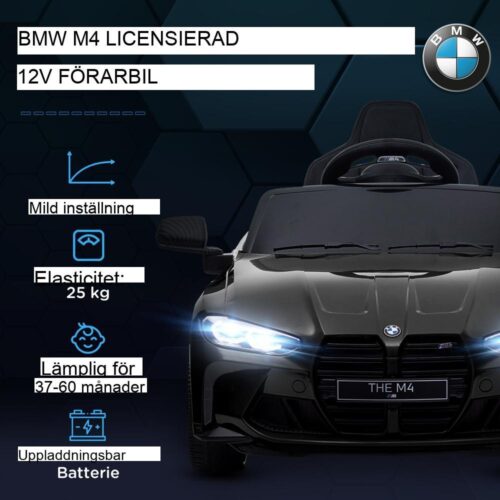 Officiellt licensierad BMW M4 Kids elbil, fjärrkontroll, MP3 och LED-lampor