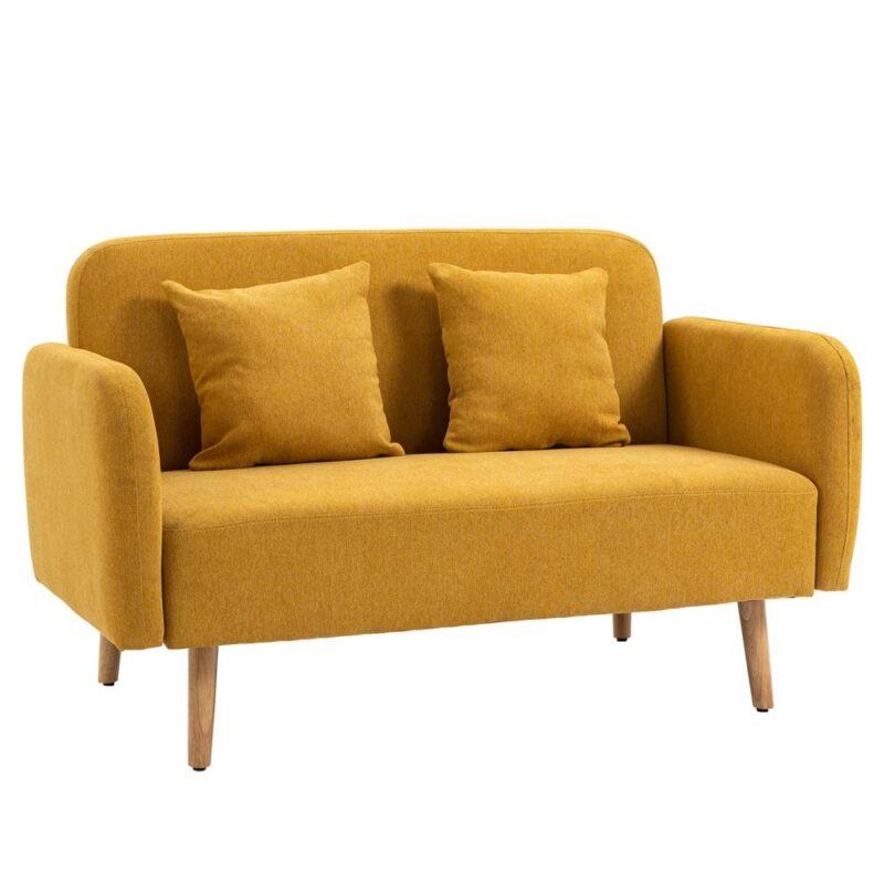 Mysig Velvet Loveseat med justerbara fotstöd, 2-sits soffa kompakt design