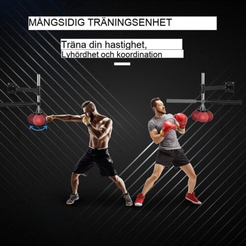 Justerbar höjd Boxning Väggfäste Punching Ball Training Kit Röd