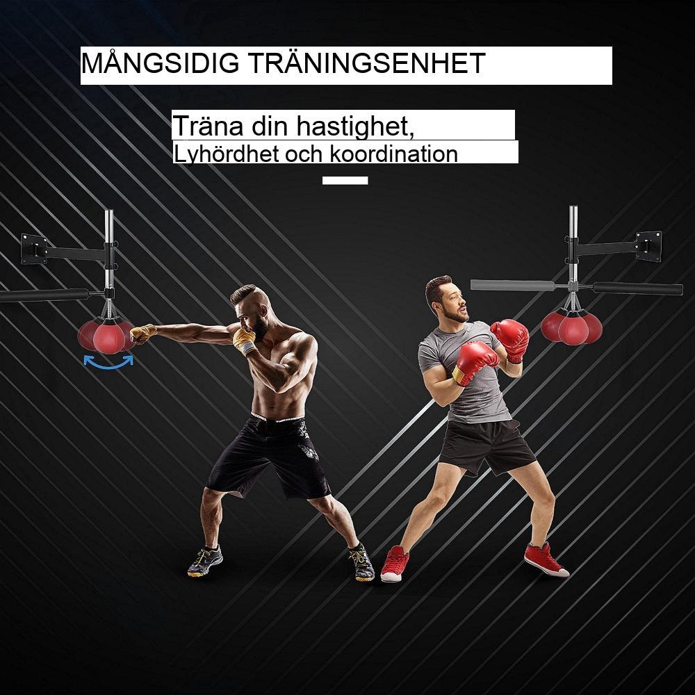 Justerbar höjd Boxning Väggfäste Punching Ball Training Kit Röd