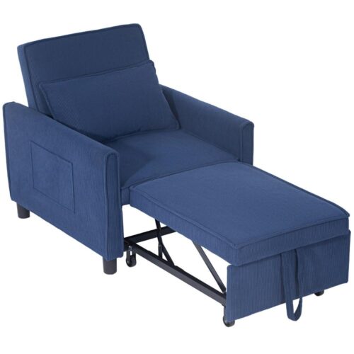 Manchester Cabriolet Sleeper Chair med justerbart ryggstöd och sidoficka