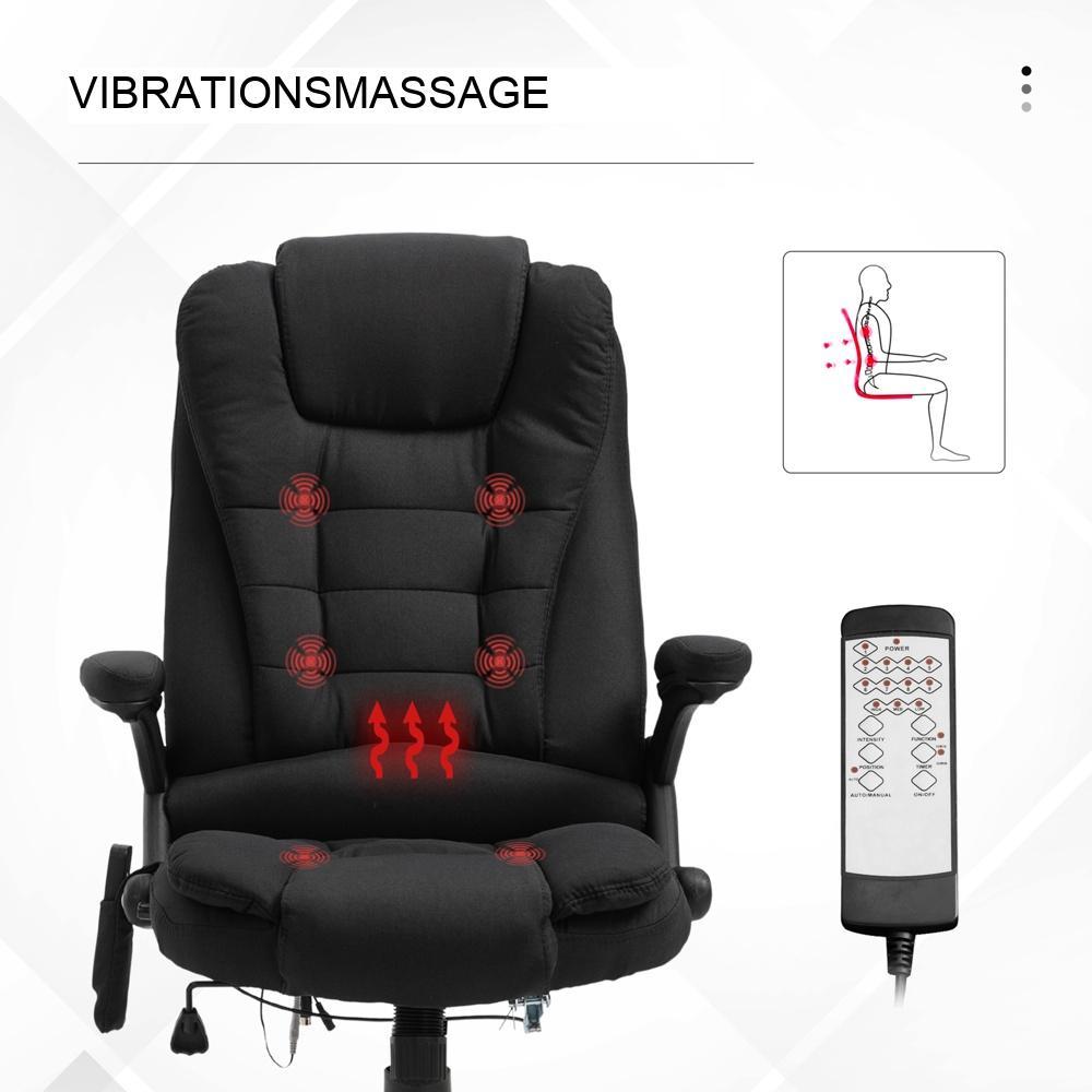 Ergonomisk spelstol med massage, värme och justerbar höjd