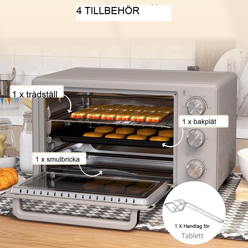 21L miniugn med 3 tillagningslägen, timer och design i rostfritt stål