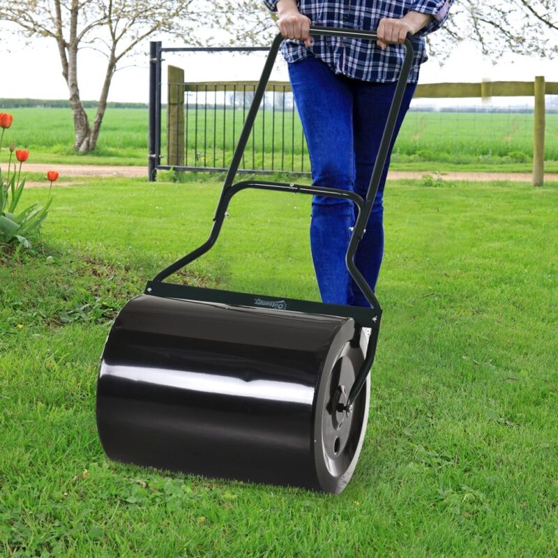 Heavy Duty Metal Lawn Roller, 40 cm diameter, 60L kapacitet för smidigare gräsmattor