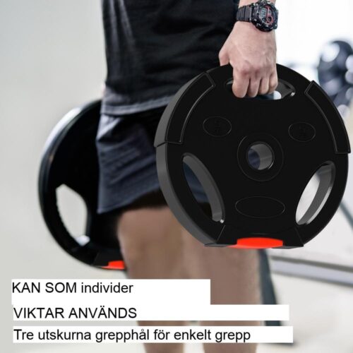 Komplett viktuppsättning för hantel – 2x 10 kg, 2x 5 kg med handtagsöppningar