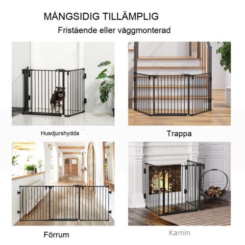 Automatisk Pet Gate | Justerbar och hopfällbar, 3 paneler, säker lekhage